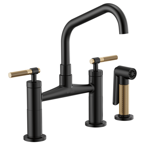 BRIZO LITZE 62563LF ANGLED SPOUT BRIDGE KNURLED HANDLE