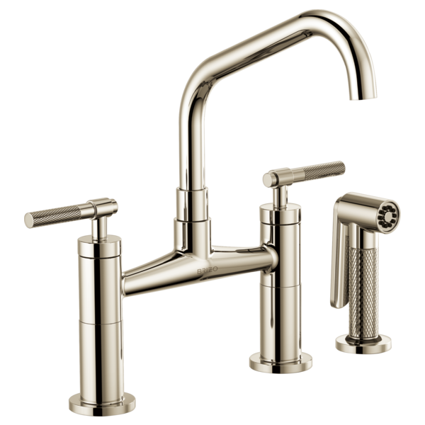 BRIZO LITZE 62563LF ANGLED SPOUT BRIDGE KNURLED HANDLE