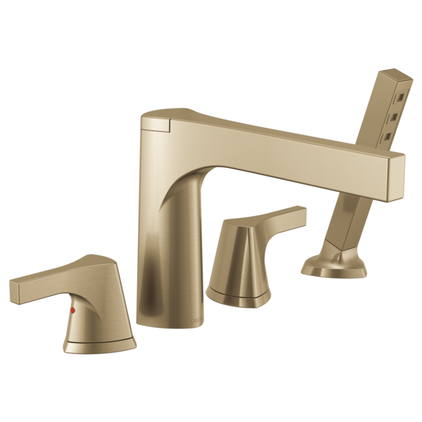 DELTA ZURA T4774 4-HOLE ROMAN TUB WITH HANDSHOWER TRIM