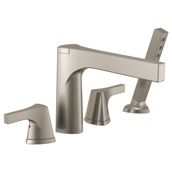 DELTA ZURA T4774 4-HOLE ROMAN TUB WITH HANDSHOWER TRIM