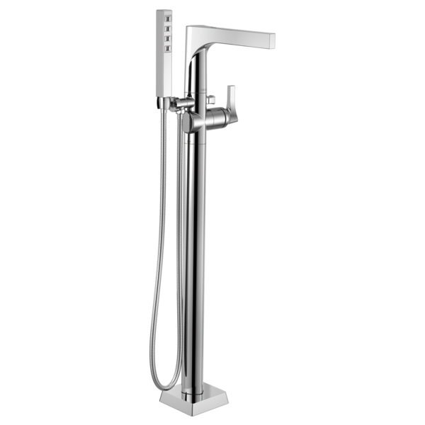 DELTA ZURA T4774-FL FLOOR MOUNT TUB FILLER WITH HANDSHOWER