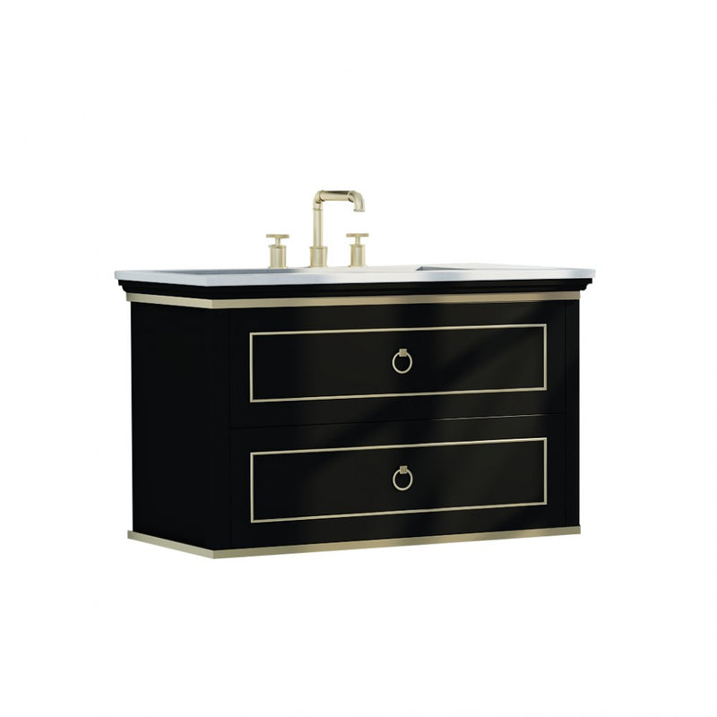 Virta 36 Inch Blackstar Wall Hung Single Sink Vanity