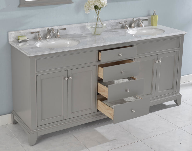 Fairmont Designs Smithfield 72" Double Bowl Vanity - Medium Gray
