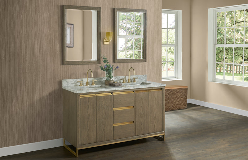 Fairmont Designs Ambassador 60" Double Bowl Vanity - Antique Grey