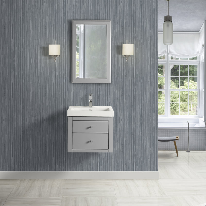 Fairmont Designs Charlottesville w/Nickel 21x18" Wall Mount Vanity - Light Gray