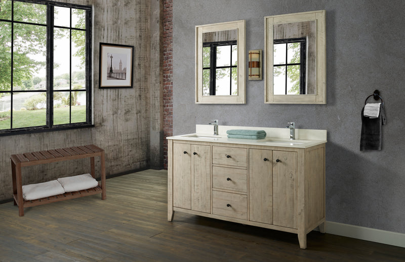 Fairmont Designs River View 60" Double Bowl Vanity - Toasted Almond