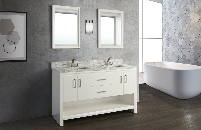 Fairmont Designs Studio One 60" Double Bowl Vanity - Glossy White