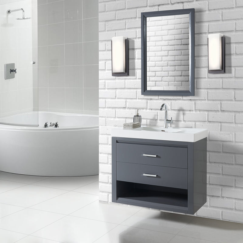 Fairmont Designs Studio One 36x18" Wall Mount Vanity - Glossy Pewter