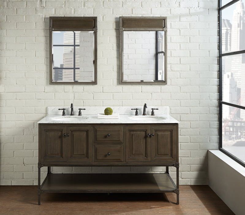 Fairmont Designs Toledo 60" Double Bowl Vanity - Door - Driftwood Gray