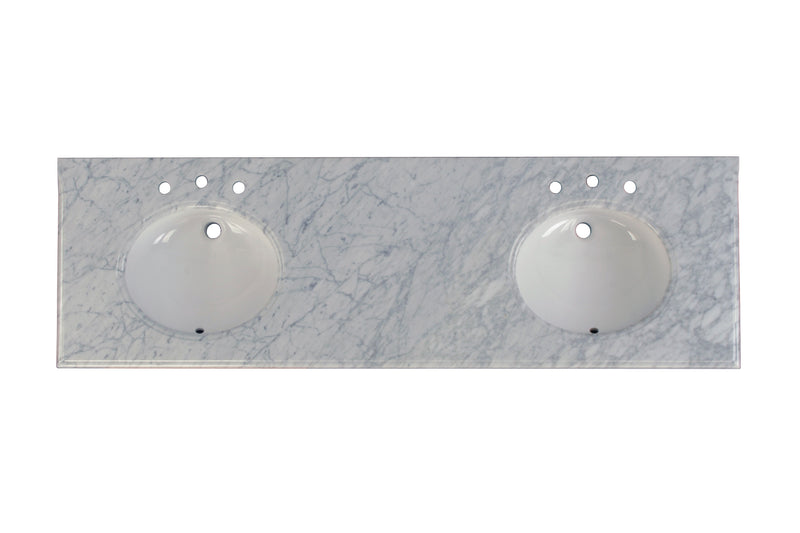 Fairmont Designs 3cm (1-1/4") 73” Tops Double Bowl Countertop 8" Widespread Ease Edge - Double