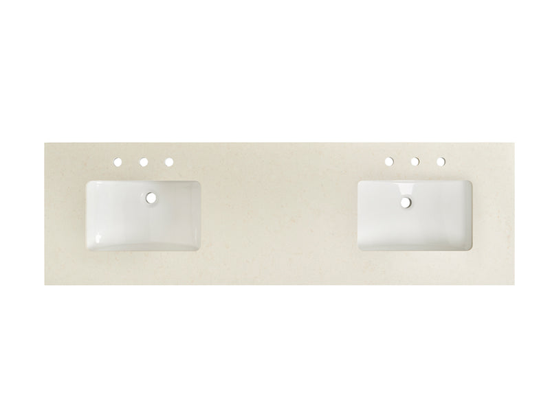 Fairmont Designs 2cm (3/4") 67" Double Bowl Quartz Top Ease Edge - Double