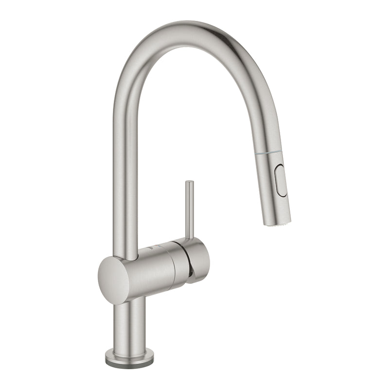 Grohe 31359 Minta Single-Handle Pull Down Kitchen Faucet Dual Spray 6.6 L/min - 1.75 GPM with Touch Technology