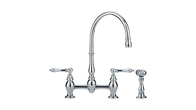 Franke FF60 Bridge faucet with side spray Polished Chrome