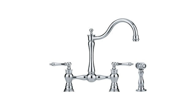Franke FF70 Bridge faucet with side spray Polished Chrome
