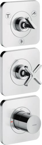 AXOR CITTERIO E THERMOSTAT 3-USER GREEN TRIMSET W/ ROSETTES (120 X 120S)