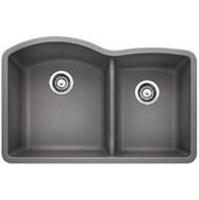 BLANCO DIAMOND U 1 3/4 LOW DIVIDE, CONCRETE GRAY