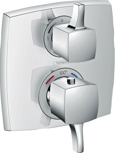 HANSGROHE CLASSIC SQUARE THERMOSTATIC TRIM WITH VOLUME CONTROL