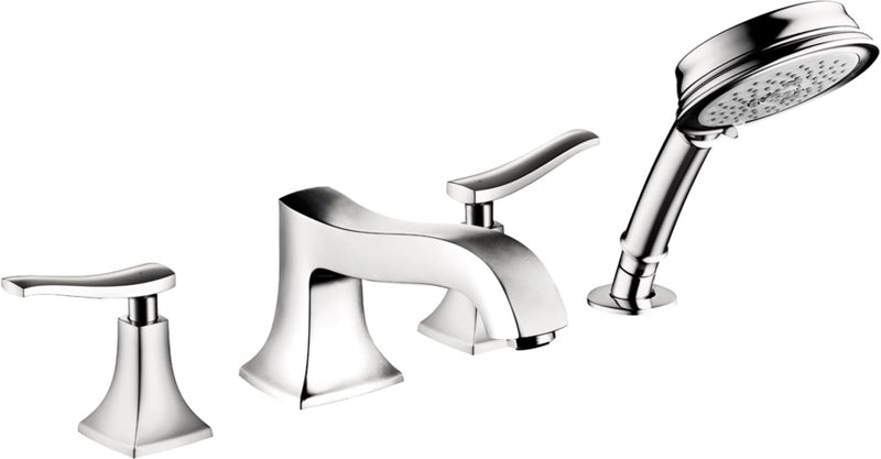 HANSGROHE METRIS C 4-HOLE ROMAN TUB SET TRIM WITH 1.8 GPM HANDSHOWER