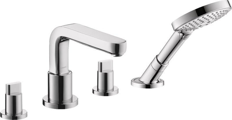 HANSGROHE METRIS S 4-HOLE ROMAN TUB SET TRIM WITH FULL HANDLES WITH 1.