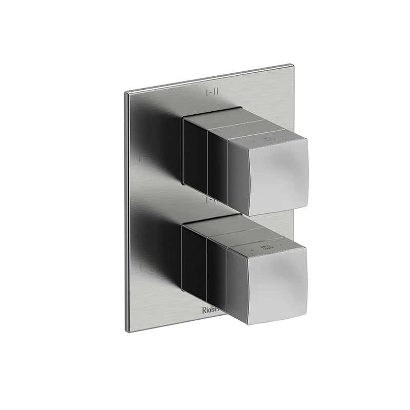 Riobel Reflet RF39 2-way Type T (thermostatic) coaxial floor-mount tub filler with hand shower