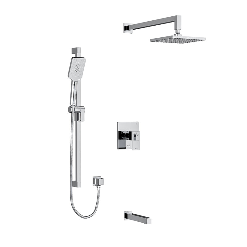 Riobel Kubik 3-Way Shower System Trim with Hand Shower Rail, Shower Head and Spout TKIT1345US