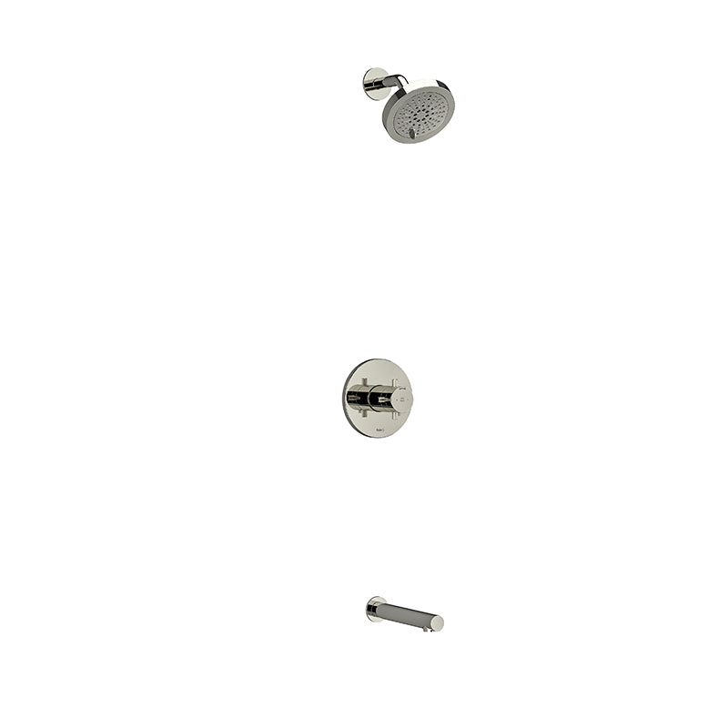 Riobel RIU Knurled KIT4744RUTM+KN Type T/P ½" coaxial 2-way no share with shower head and tub spout