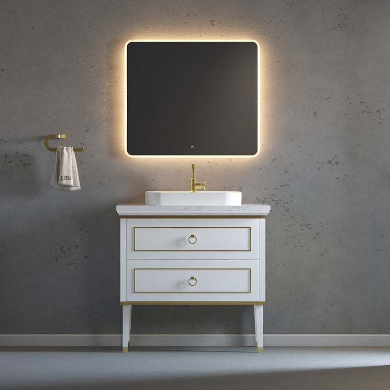 Virta 36 Inch Whitestar Floor Mount Single Vessel Sink Vanity