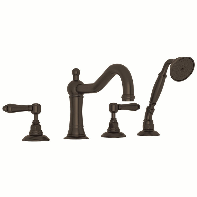 ROHL Acqui® 4-Hole Deck Mount Column Spout Tub Filler With Handshower