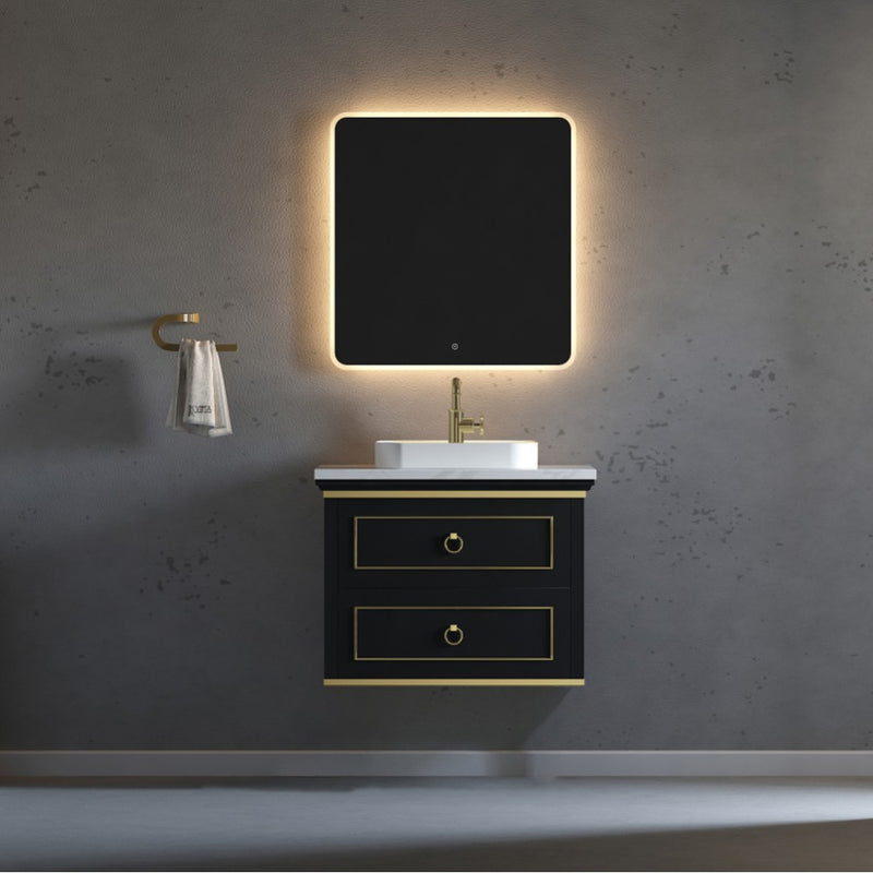 Virta 30 Inch Blackstar Wall Hung Single Vessel Sink Vanity