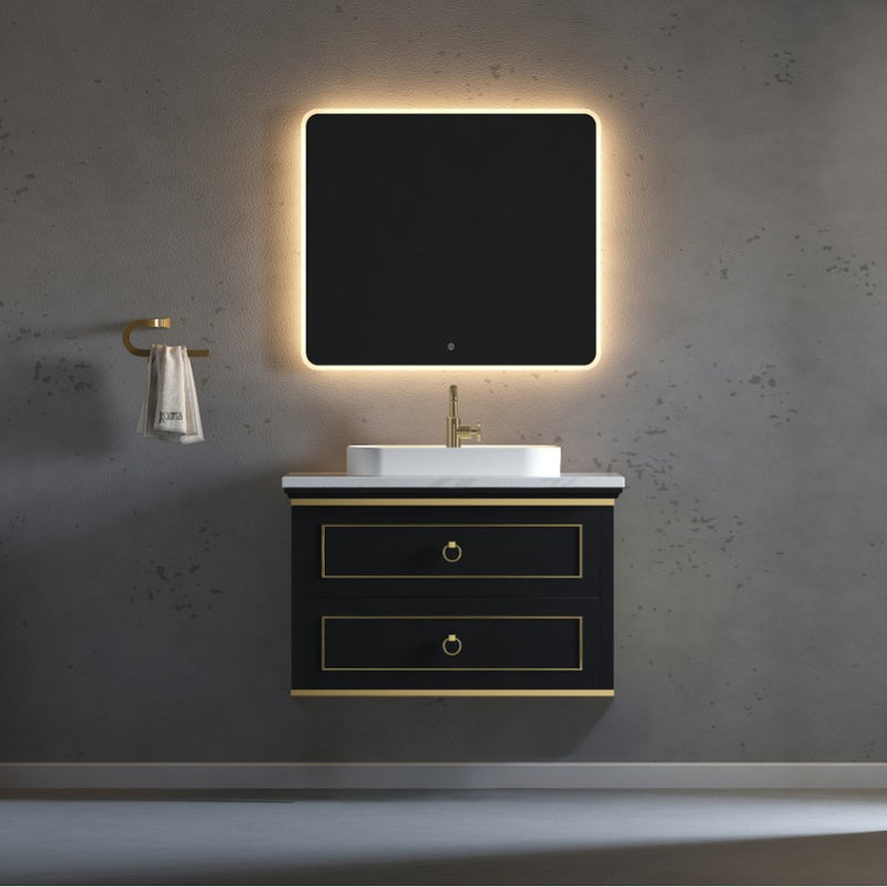 Virta 36 Inch Blackstar Wall Hung Single Vessel Sink Vanity