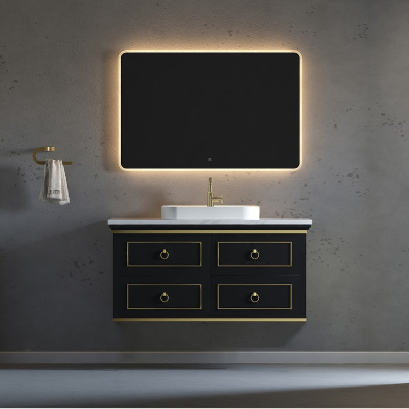 Virta 48 Inch Blackstar Wall Hung Single Vessel Sink Vanity
