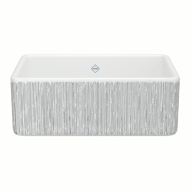 Shaws MS3018 30" Shaker Single Bowl Farmhouse Apron Front Fireclay Kitchen Sink