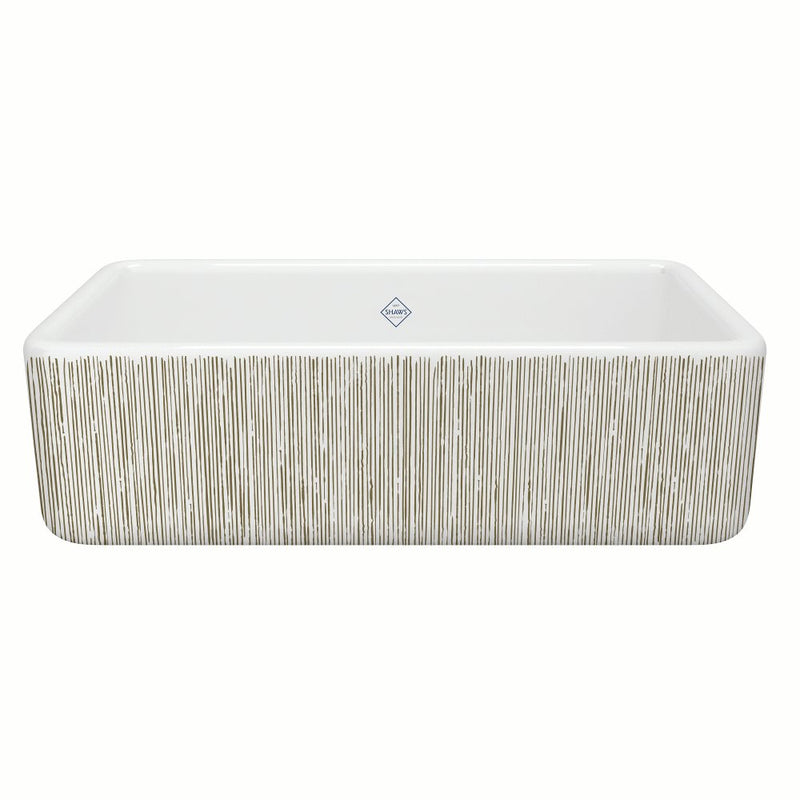 Shaws RC3318 33" Lancaster Single Bowl Farmhouse Apron Front Fireclay Kitchen Sink