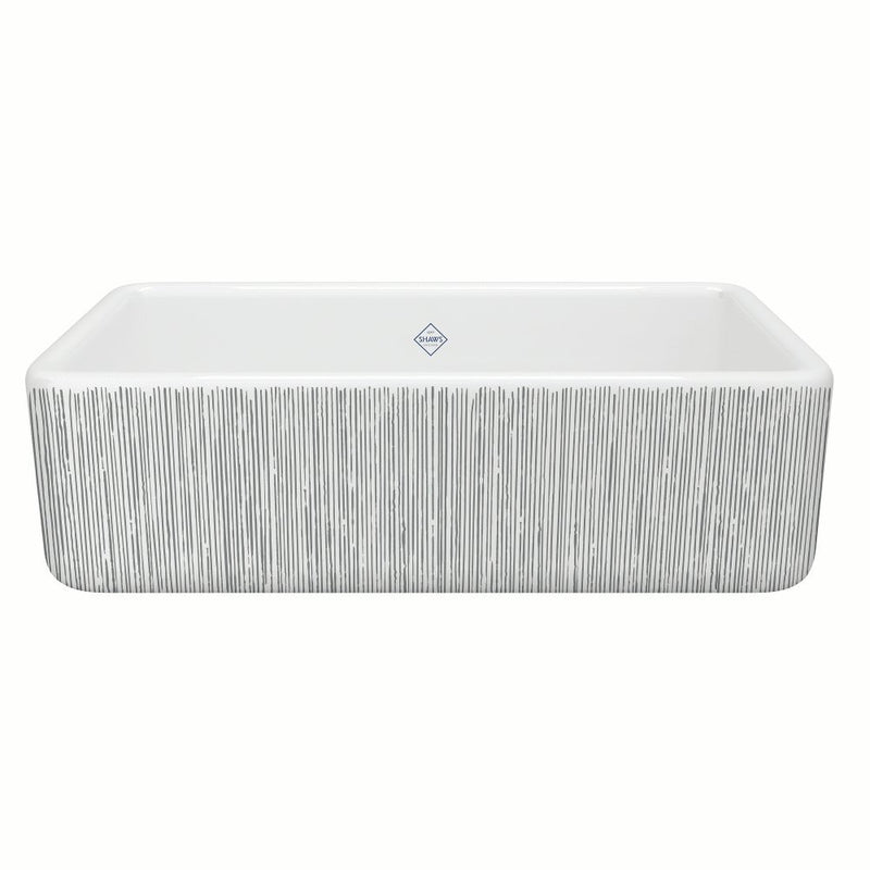 Shaws RC3318 33" Lancaster Single Bowl Farmhouse Apron Front Fireclay Kitchen Sink