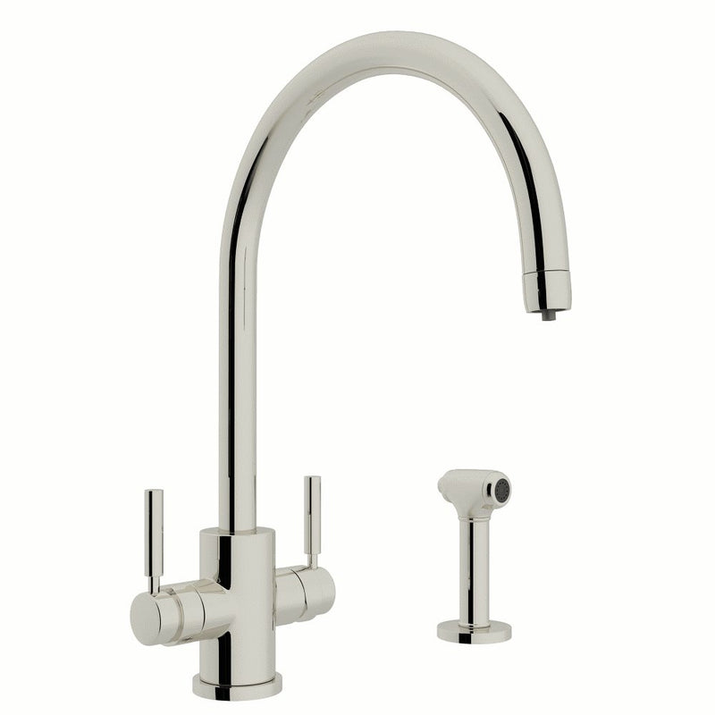 Perrin & Rowe Holborn™ Two Handle Filter Kitchen Faucet with Side Spray