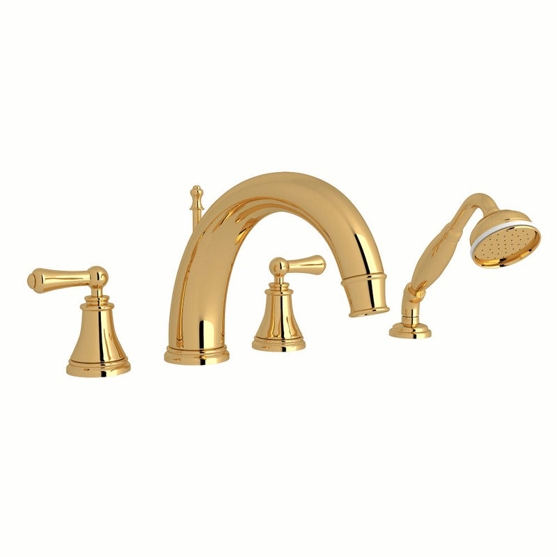 Perrin & Rowe Georgian Era™ 4-Hole Deck Mount Tub Filler with C-Spout