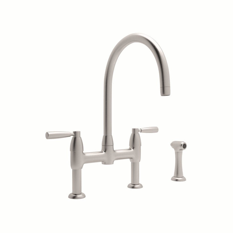 Perrin & Rowe Holborn™ Bridge Kitchen Faucet with C-Spout and Side Spray