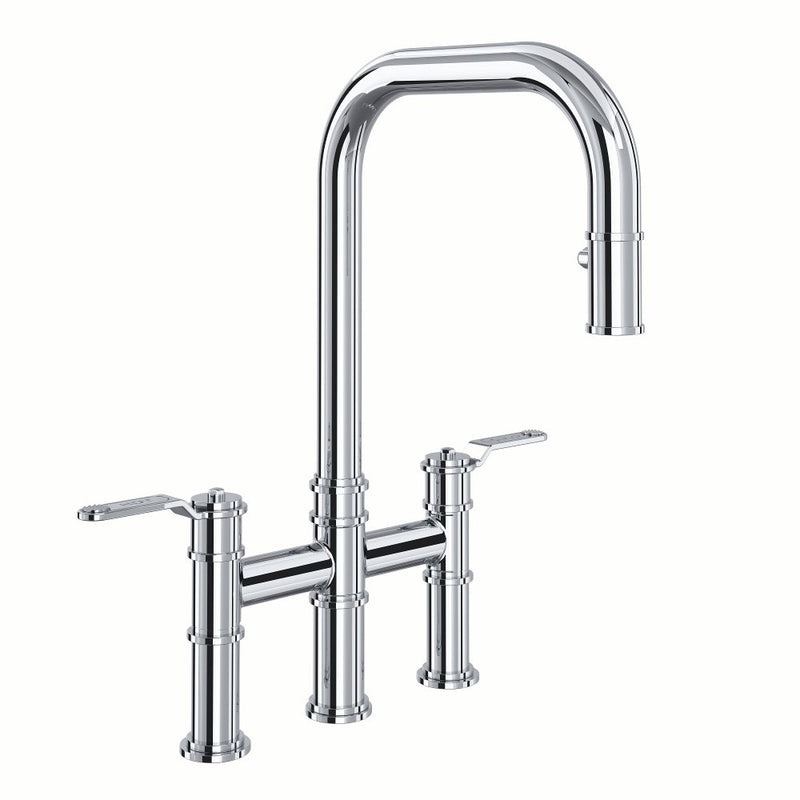 Perrin & Rowe Armstrong™ Pull-Down Bridge Kitchen Faucet with U-Spout