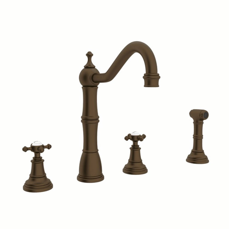 Perrin & Rowe Edwardian™ Two Handle Kitchen Faucet With Side Spray