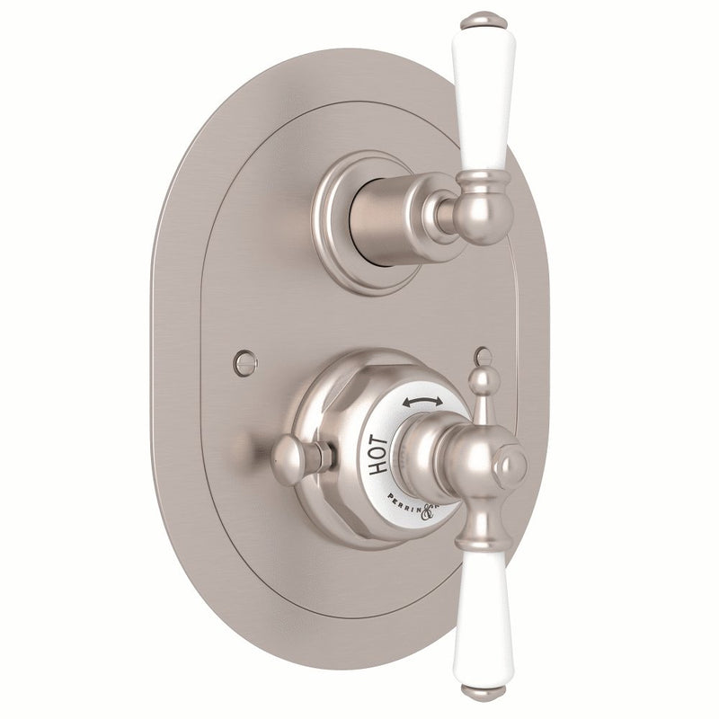Perrin & Rowe Edwardian™ 3/4" Oval Thermostatic Trim With Volume Control