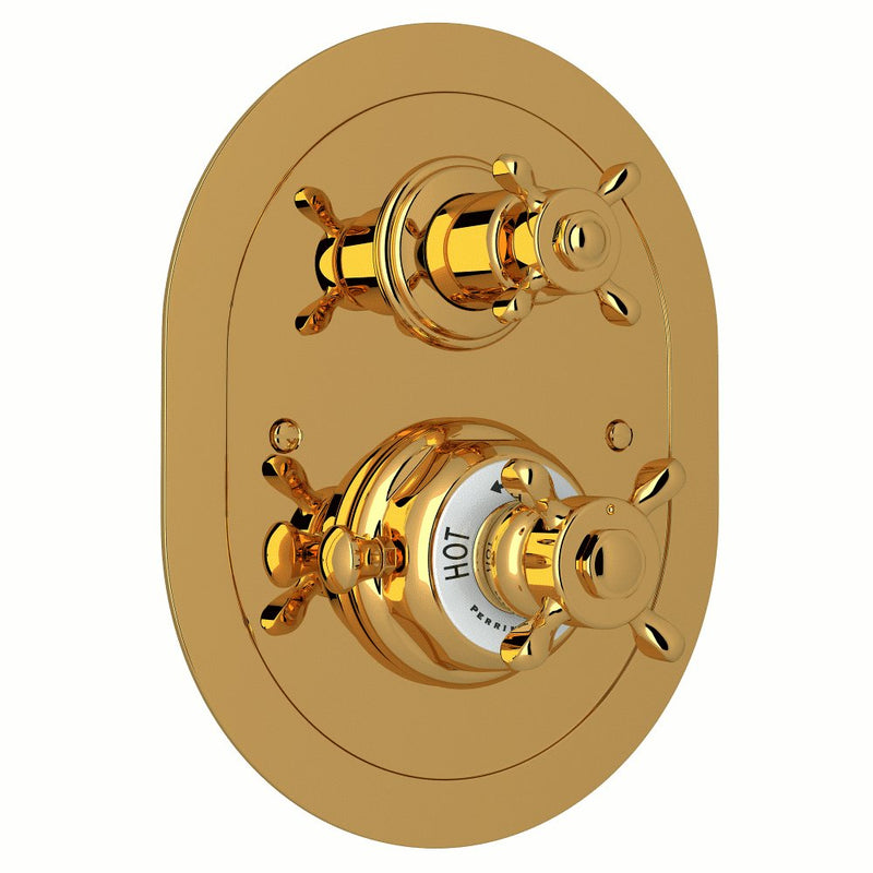 Perrin & Rowe Edwardian™ 3/4" Oval Thermostatic Trim With Volume Control
