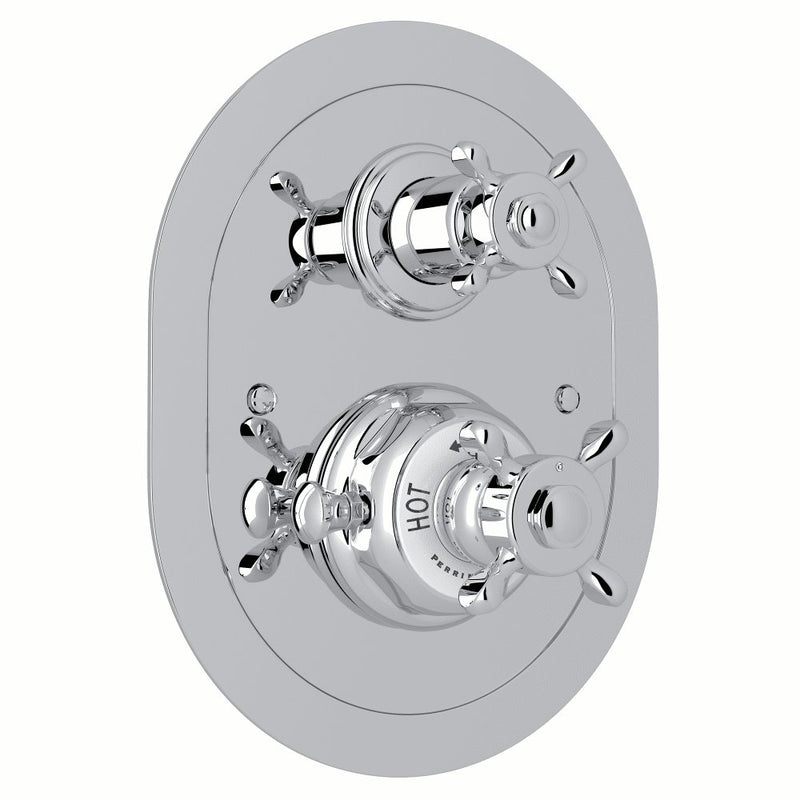 Perrin & Rowe Edwardian™ 3/4" Oval Thermostatic Trim With Volume Control