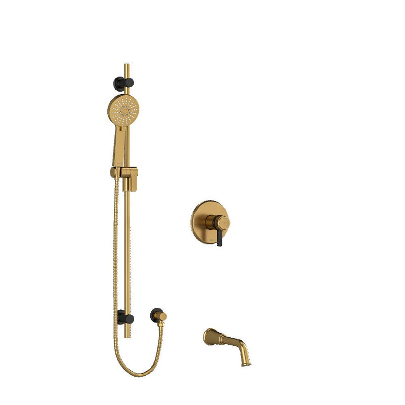 Riobel Momenti 2-Way System 1244 with Spout, Hand Shower Rail and J Shaped Handles