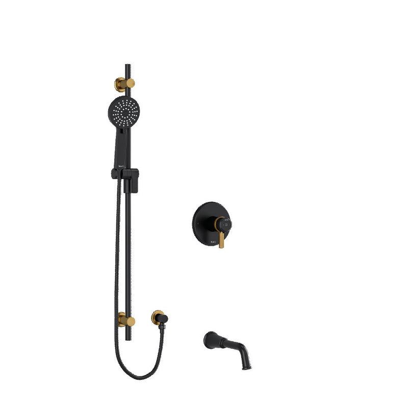 Riobel Momenti 2-Way System 1244 with Spout, Hand Shower Rail and J Shaped Handles
