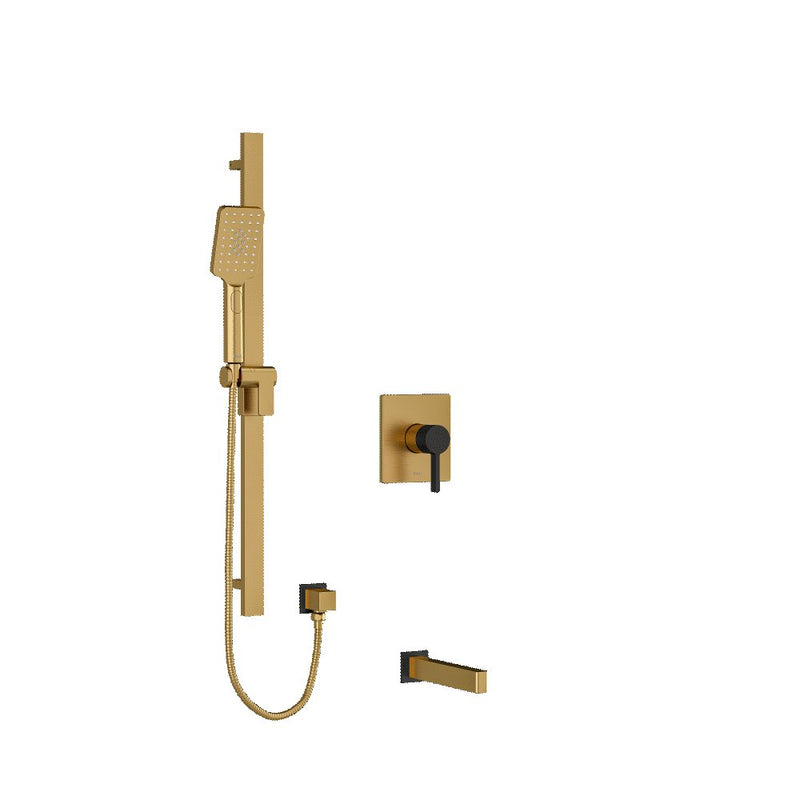 Riobel Paradox KIT1244PXTQ 1/2 inch 2-way Type T/P coaxial system with spout and hand shower rail