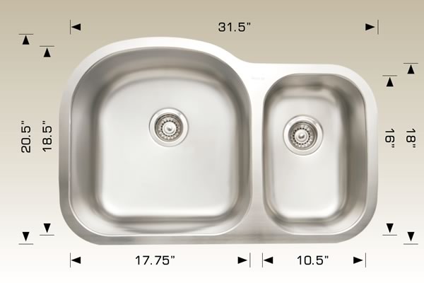 Bosco HU207003 Standard Series Stainless Steel Kitchen Sink