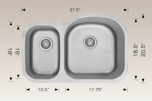 Bosco HU207003R Standard Series Stainless Steel Kitchen Sink