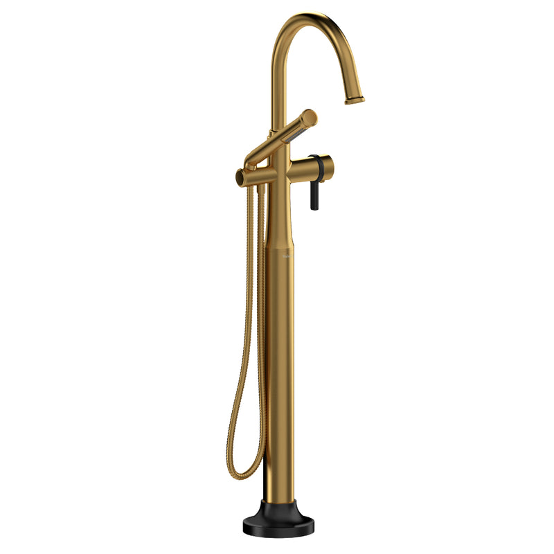 Riobel Momenti TMMRD39J 2-way Type T (thermostatic) coaxial floor-mount tub filler with hand shower (Without Rough-in)