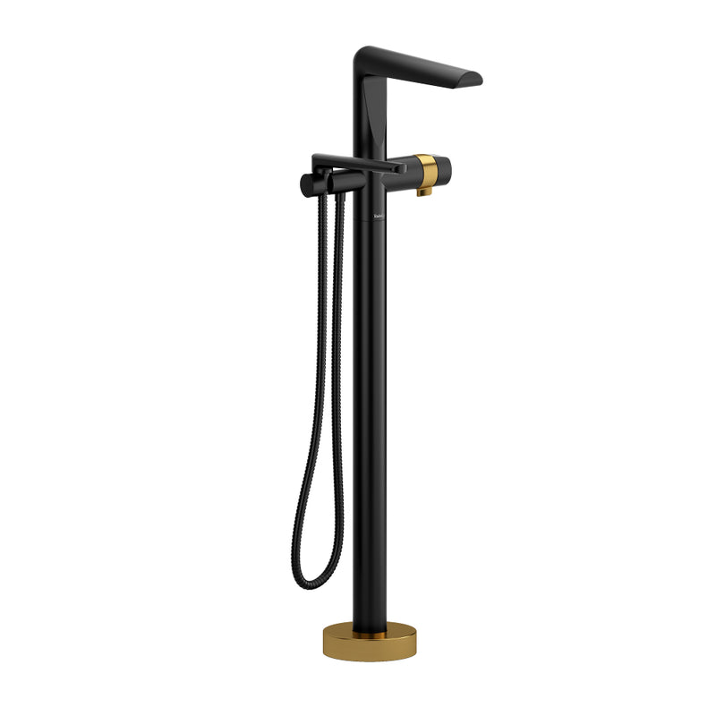 Riobel Parabola TPB39 2-way Type T thermostatic coaxial floor-mount tub filler with hand shower trim (Without Rough-in)