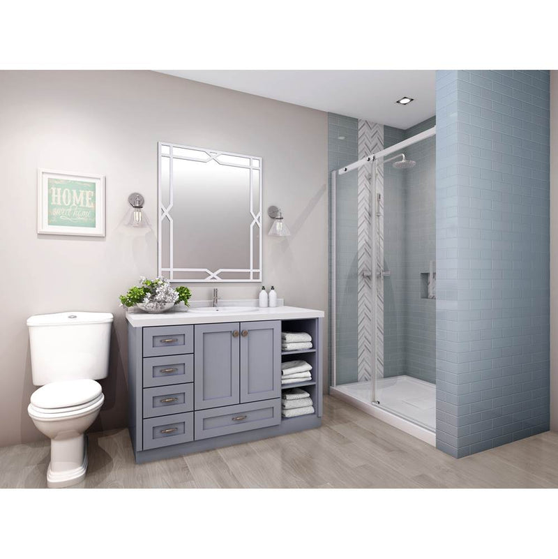 Zitta Vague 48 chrome clear straight shower door
